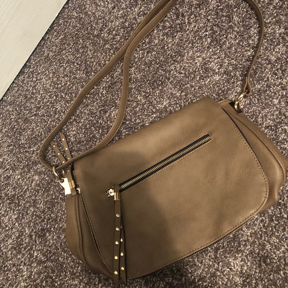 Tan satchel purse